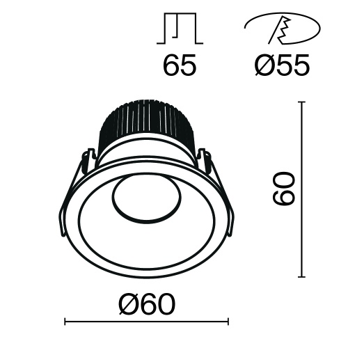 Встраиваемый светильник Technical DL034-01-06W3K-B