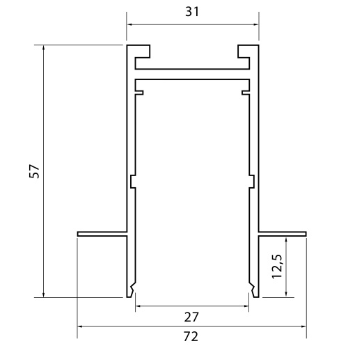 ST021.529.00 Шинопровод SKYLINE 220 встраиваемый ST-Luce Белый Длина 2 000мм СКАЙЛАЙН 220V