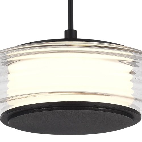 SL6239.403.01 Светильник подвесной ST-Luce черный/прозрачный LED 1*7W 3000K ФРИТЕЛЛА