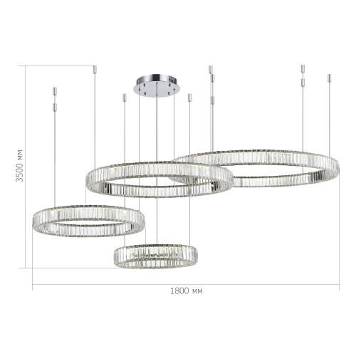 SL1622.103.04 Люстра подвесная ST-Luce Хром/Прозрачный LED 1*190W 4000K ТИВОЛИ