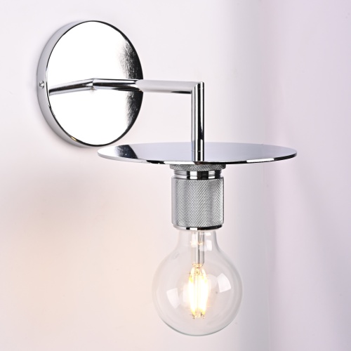 Бра RH Utilitaire Knurled Disk Shade Sconce Silver 123283-22