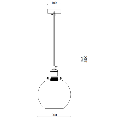 Подвесной светильник Loft Clear Glass Sphere Cloche Дымчатый 377316-22