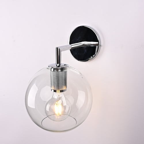 Бра RH Utilitaire Globe Shade Single Sconce Silver 123277-22