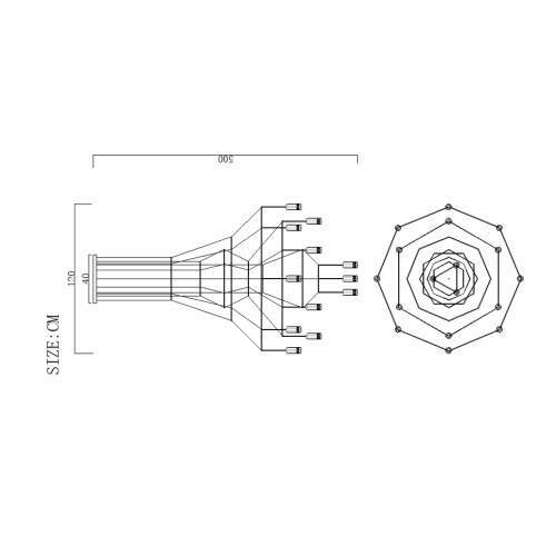 Люстра Via Wireflow Chandelier polyhedral 0315 Suspension lamp 75118-22
