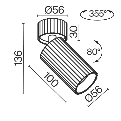 Потолочный светильник Technical C108CL-01-GU10-B