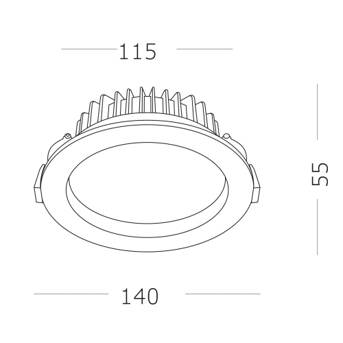 ST752.538.18 Св-к встр. Белый LED 1*18W 3000K 1 440Lm Ra80 100° IP44 D140xH52 100-240V Встраиваемые светильники