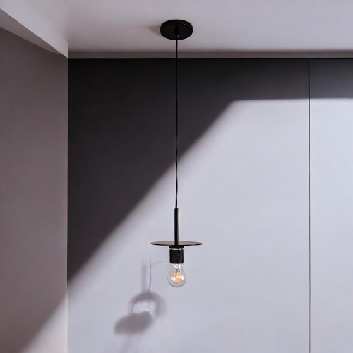Подвесной светильник RH Utilitaire Disk Shade Pendant Black 123642-22