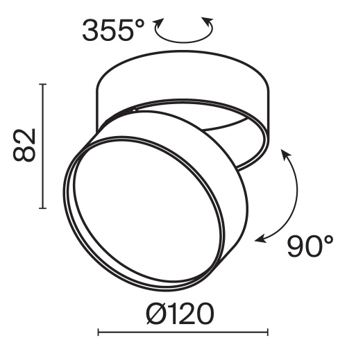 Потолочный светильник Technical C024CL-18W3K-B-1