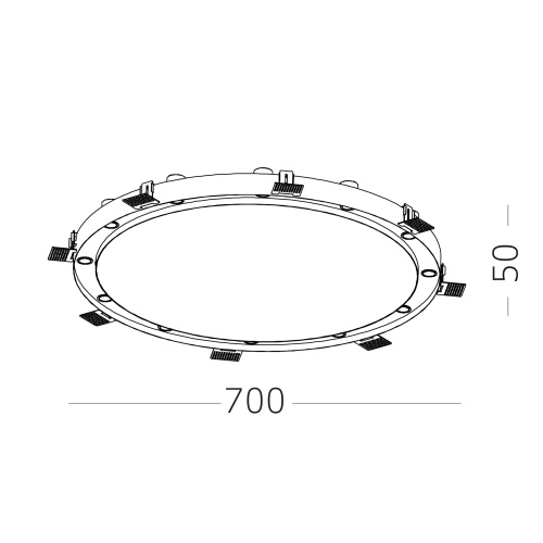 ST706.438.45 Св-к встр. Белый LED 9*5W 3000K 4 050Lm Ra>90 38° IP20 D700xH50 220-240V Встраиваемые светильники