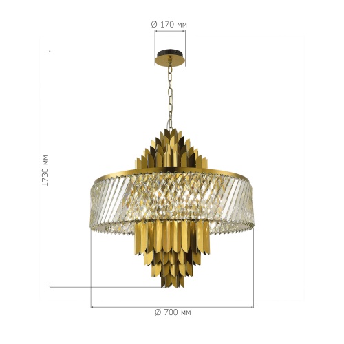 SL1635.303.13 Люстра подвесная ST-Luce Латунь/Прозрачный E14 13*40W НАРИ