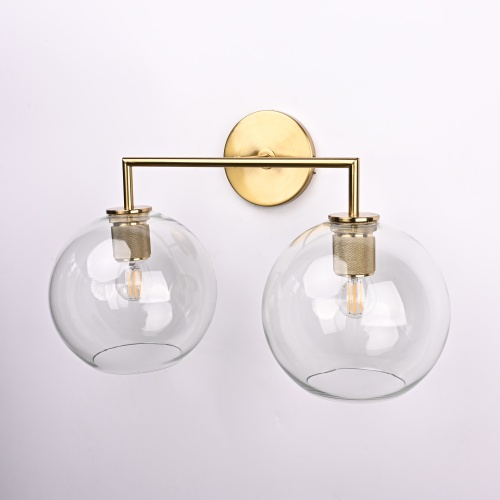 Бра RH Utilitaire Globe Shade Double Sconce Brass 123273-22