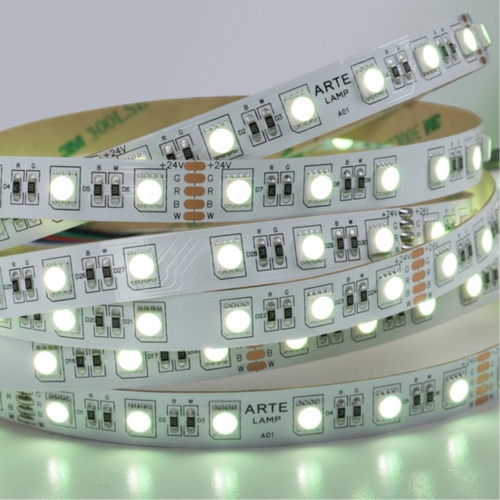 Arte lamp A2406012-01-RGB4K Светодиодная лента 24В 14,4Вт/м (на канал 3,6Вт/м) RGB+4000К 90+ 10мм SMD5050 60шт/м 5м IP20