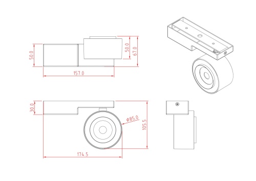 Потолочный светильник Technical C062CL-L12W4K