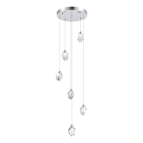 SL6114.103.06 Светильник подвесной ST-Luce Хром/Прозрачный LED 6*3W 3000K КАСКАТО
