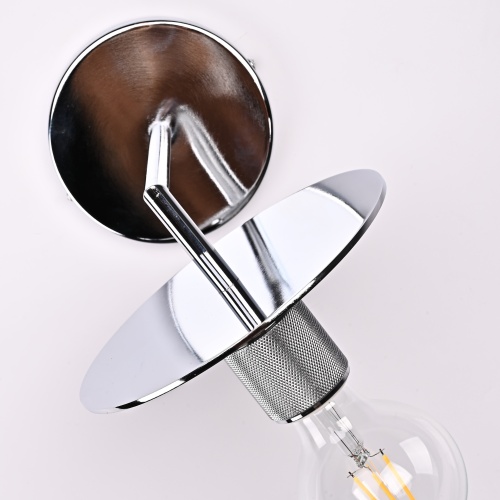 Бра RH Utilitaire Knurled Disk Shade Sconce Silver 123283-22