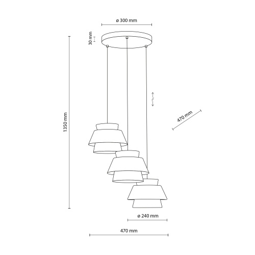 Подвесной светильник TK Lighting 11808 Kalum бежевый