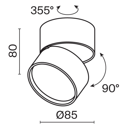 Потолочный светильник Technical C024CL-12W4K-B-1