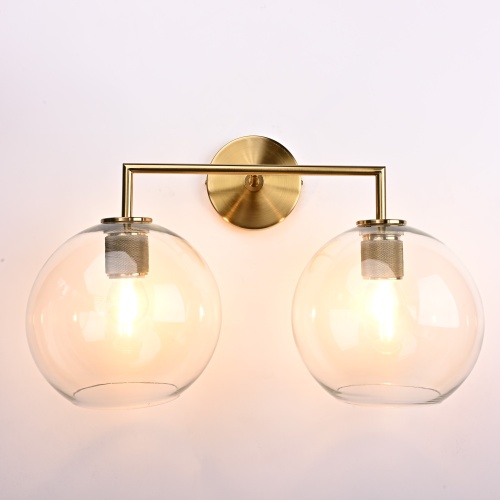 Бра RH Utilitaire Globe Shade Double Sconce Brass 123273-22