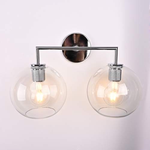 Бра RH Utilitaire Globe Shade Double Sconce Silver 123274-22