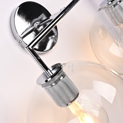Бра RH Utilitaire Globe Shade Double Sconce Silver 123274-22