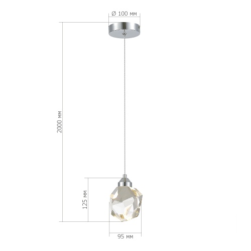 SL6114.103.01 Подвес ST-Luce Хром/Прозрачный LED 1*3W 3000K КАСКАТО