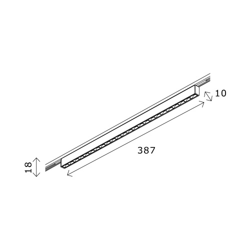 ST666.446.20 Магнитный трековый светильник Черный LED 1*20W 4000K 1 060Lm Ra>90  IP20 L387xW10xH18 2 СУПЕР5