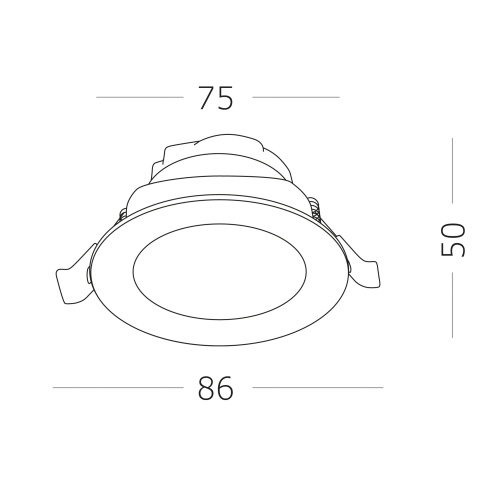 ST211.548.06.24 Св-к встр. Белый LED 1*6W 4000K 480Lm Ra80 24° IP20 D86xH50 220-240V Встраиваемые светильники