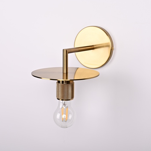 Бра RH Utilitaire Knurled Disk Shade Sconce Brass 123282-22