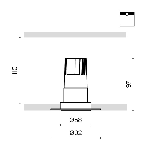 Встраиваемый светильник Technical DL120-10W-3K-TRS-W