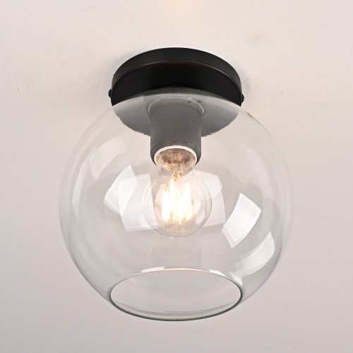 Потолочный светильник RH Utilitaire Globe  Shade Flushmount Black 123673-22