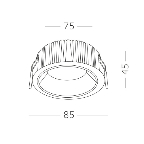 ST755.448.07 Св-к встр. Черный LED 1*7W 4000K 630Lm Ra80 120° IP20 D85xH45 100-240V Встраиваемые светильники