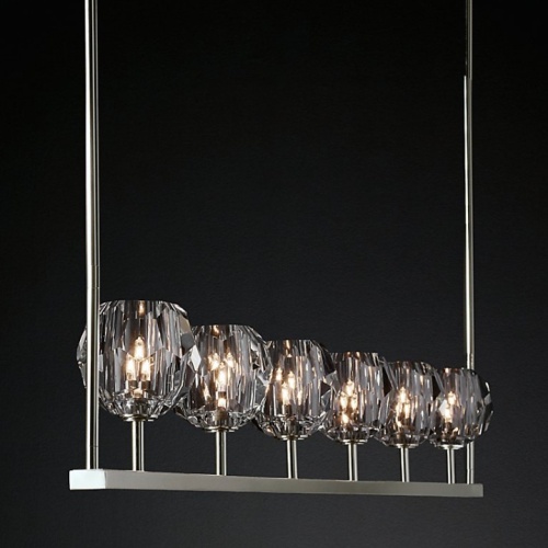 Люстра RH Boule De Cristal Linear Chandelier 6 Nickel 240203-22