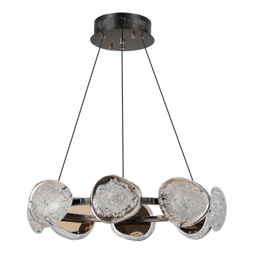 SL6018.203.64 Светильник подвесной ST-Luce черный/ золотистый / прозрачный LED 1*64W 4000K МИСТЕРИ
