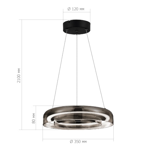 SL6019.323.01 Светильник подвесной ST-Luce Черный/Дымчатый, Белый LED 1*18W 3000K ФОРЕЙ