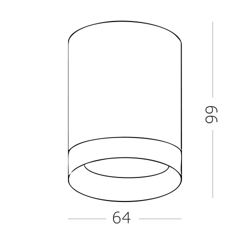 ST100.502.01 Светильник потолочный Белый GU10 1*50W IP20 D64xH99 220V Без ламп Накладные светильники