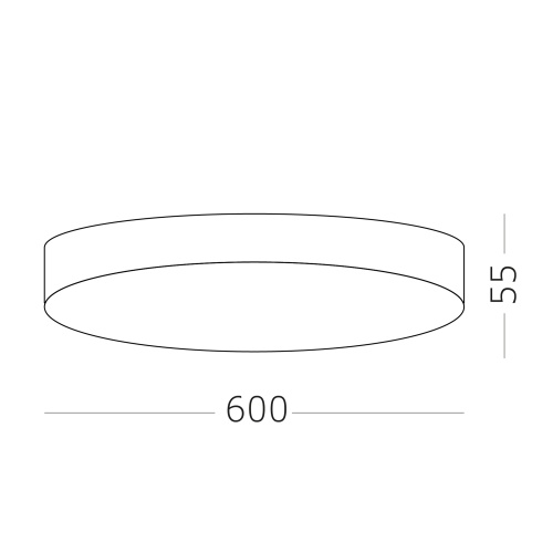 ST606.432.96 Светильник потолочный Черный LED 1*96W 3000K 8 640Lm Ra>85 120° IP20 D600xH55 185-265V Накладные светильники