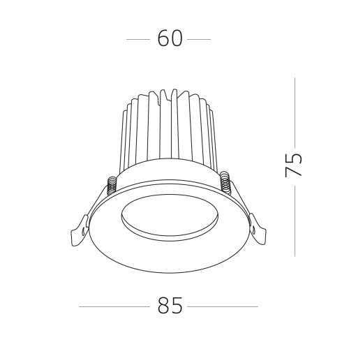ST703.448.10 Св-к встр. Черный LED 1*10W 4000K 900Lm Ra>90 38° IP20 D85xH75 170-240V Встраиваемые светильники