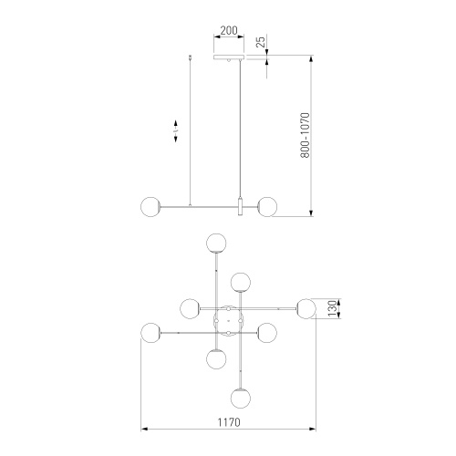 Подвесной светильник Eurosvet 70146/8 черный Smart