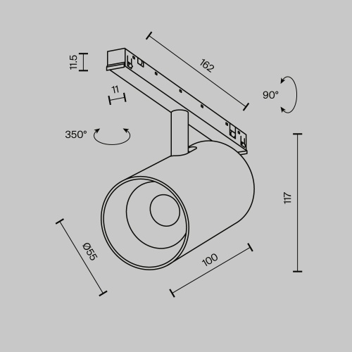 Трековый светильник Technical TR243-12W4K-B