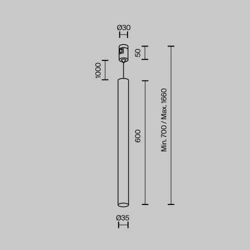 Трековый светильник Technical TR156-1-5W4K-PT