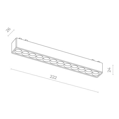 ST673.436.12 Магнитный трековый светильник Черный LED 1*12W 3000K 710Lm Ra>90 36° IP20 L230xW26xH24 СКАЙФЛЕТ