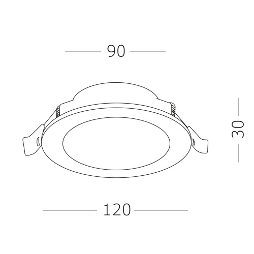 ST210.538.08 Св-к встр. Белый LED 1*8W 3000K 640Lm Ra80 110° IP20 D120xH30 220-240V Встраиваемые светильники