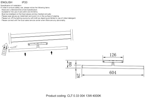 Светильник трековый магнитный CLT 0.33 004 13W WH 4000K
