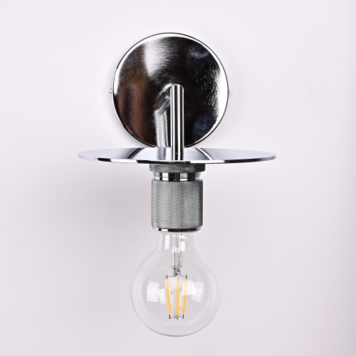 Бра RH Utilitaire Knurled Disk Shade Sconce Silver 123283-22