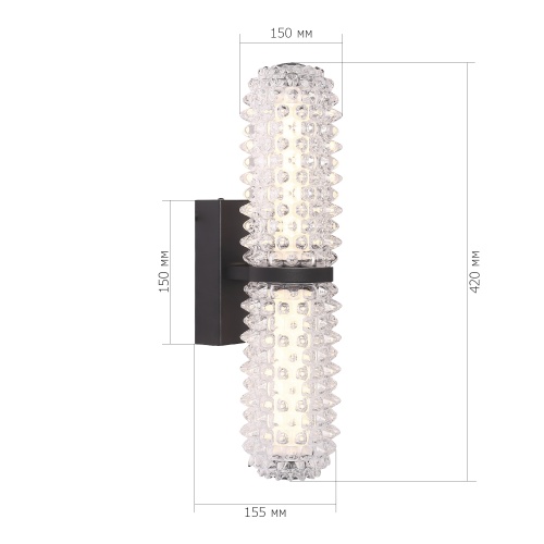 SL6144.401.01 Светильник настенный ST-Luce черный/прозрачный LED 1*11W 4000K САГУАРО