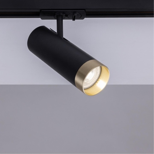 Трековый светильник Arte lamp A2356PL-1BK Светильник трековый однофазный TOPIC Ø55x160мм черный матовое золото IP20