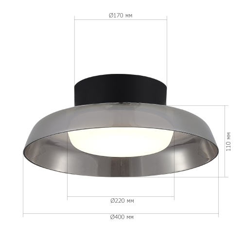 SL6019.412.01 Светильник потолочный ST-Luce Черный/Дымчатый, Белый LED 1*36W 3000K ФОРЕЙ