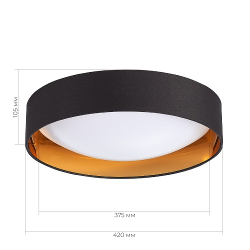 SLE201102-01 Светильник потолочный Черный, Золотистый/Белый LED 1*24W 4000K ОРБИО