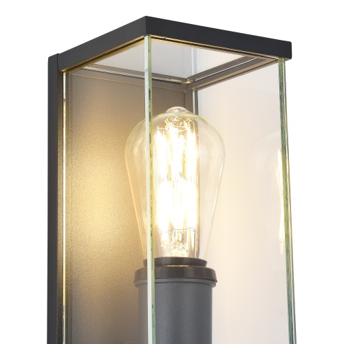 SL9019.701.01 Светильник уличный настенный ST-Luce темно-серый E27 1*15W ГРОСС