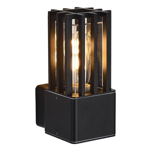 SL9018.401.01 Светильник уличный настенный ST-Luce черный/черный E27 1*15W РУМИ